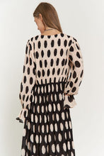 Load image into Gallery viewer, Davi &amp; Dani Polka Dot Ruffled Long Sleeve Pleated Maxi Dress