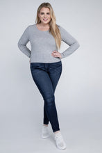 Load image into Gallery viewer, Ambiance Apparel Plus Classic Ribbed Round Neck Long Sleeve