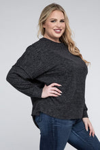 Load image into Gallery viewer, ZENANA Plus Brushed Melange Drop Shoulder Sweater