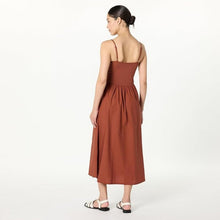 Load image into Gallery viewer, The Drop Womens Robyn Mixed Media Spaghetti Strap Midi Dress, SMALL, 15L-172D007