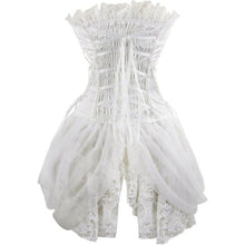 Load image into Gallery viewer, White Sexy Corset Bustier Dress, SMALL, 15A-163T006