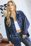 Davi & Dani PLUS PRINTED BUTTON DOWN LONG SLEEVE JACKET