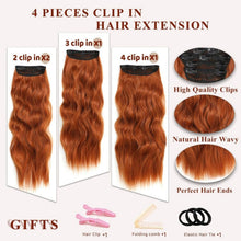 Load image into Gallery viewer, Curly Hair Extensions 4PCS Long Wavy Synthetic Thick Hairpieces, 18C184H011