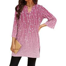 Load image into Gallery viewer, 3/4 Bell Sleeve Loose Fit Tunics Dressy Casual Side Split Flare Top, 6D-173T002