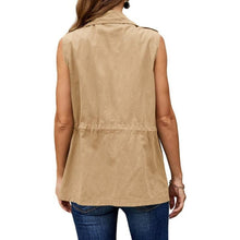 Load image into Gallery viewer, Casual Utility Vest Lightweight Sleeveless Drawstring Jacket, Large, 14J-190T004