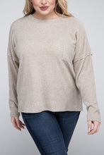 Load image into Gallery viewer, ZENANA Plus Ribbed Brushed Melange Hacci Sweater