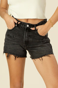 Lilou Distressed denim shorts