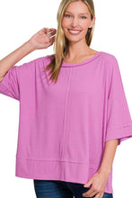 Load image into Gallery viewer,  Ribbed Boat Neck 3/4 Sleeve Top Front