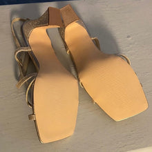 Load image into Gallery viewer, IDIFU Gold Glitter Strappy Heels, sz 7.5, SL4-1503S005