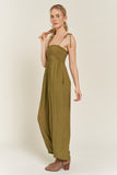 Jade By Jane SMOCKED TIE STRAP JUMPSUIT