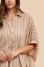 Load image into Gallery viewer, Annie Wear Striped Button Up Half Sleeve Shirt