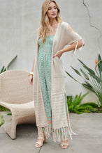 Load image into Gallery viewer, SOLID LONG CARDIGAN WITH FRINGE