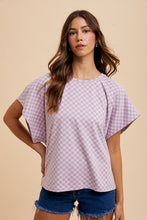 Load image into Gallery viewer, Annie Wear Checkered Round Neck Short Sleeve T-Shirt