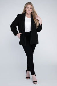 eesome Plus Shawl Lapel Blazer