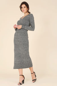 Lilou V-neck sweater maxi dress