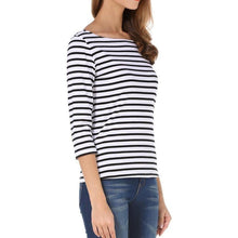 Load image into Gallery viewer, Stripe Tees Round Neck Top, Small, 23F-200T003