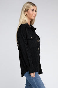 Nuvi Apparel Button Front Knit Shacket