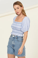 Load image into Gallery viewer, HYFVE COTTON CANDY SMOCKED STRIPED CROP TOP