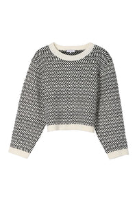 Lilou Herringbone pattern crew neck sweater