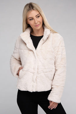 Ambiance Apparel Fluffy Zip-Up Sweater Jacket