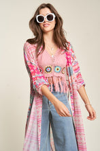 Load image into Gallery viewer, Davi &amp; Dani Mesh Print Mix Matched Button Front Cover Up