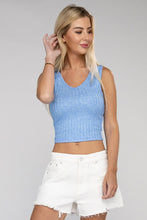 Load image into Gallery viewer, ZENANA Ribbed Scoop Neck Cropped Sleeveless Top