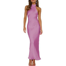 Load image into Gallery viewer, Phicia Sexy Satin Halter Neck Backless Maxi Dress, 2N-140D003