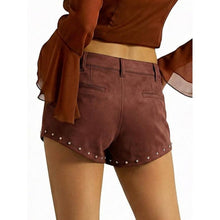 Load image into Gallery viewer, Mid Waist Mini With Belt Fuzzy Suede Micro Shorts, Medium, 22G-196B005