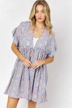 Load image into Gallery viewer, Davi &amp; Dani PRINTED SHORT SLEEVE RUFFLE KIMONO