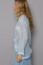 Load image into Gallery viewer, POL Side Slit Openwork Long Sleeve Knit Cover Up