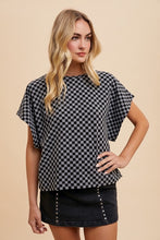 Load image into Gallery viewer, Annie Wear Checkered Round Neck Short Sleeve T-Shirt