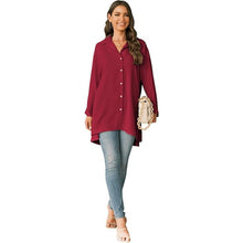 Load image into Gallery viewer, Oversized T Shirts Button Down Long Sleeve Shirt, XXL, 22K-198T007