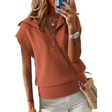 Load image into Gallery viewer, Casual Sleeveless Half Zip Pullover Sweater, Medium, 2I-185T010