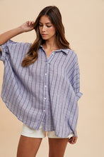 Load image into Gallery viewer, Annie Wear Striped Button Up Half Sleeve Shirt