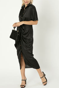 Nuvi Apparel Satin wrap dress