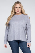 Load image into Gallery viewer, ZENANA Plus Ribbed Brushed Melange Hacci Sweater