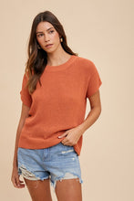 Load image into Gallery viewer, Annie Wear Round Neck Short Sleeve Sweater