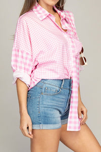 Nuvi Apparel Plaid shirt with a pocket