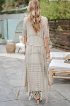 Load image into Gallery viewer, SOLID LONG CARDIGAN WITH FRINGE