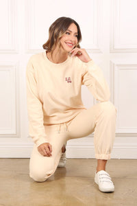 Lilou Cream sweat jogger pant