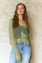 Load image into Gallery viewer, ADORA Crochet Long Sleeve Knit Cover Up with Big Pocket