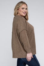 Load image into Gallery viewer, ZENANA Plus Brushed Melange Drop Shoulder Sweater