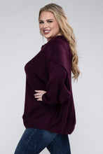 Load image into Gallery viewer, ZENANA Plus Oversized Round Neck Raw Seam Melange Sweater