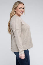 Load image into Gallery viewer, ZENANA Plus Ribbed Brushed Melange Hacci Sweater