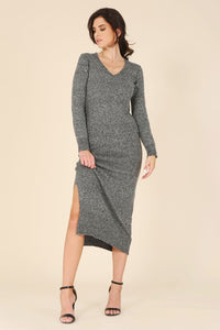 Lilou V-neck sweater maxi dress