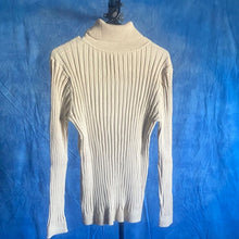 Load image into Gallery viewer, Beige Ribbed Turtleneck Sweater sz XL, 3E-128T004