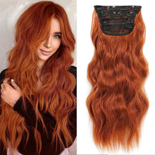 Load image into Gallery viewer, Curly Hair Extensions 4PCS Long Wavy Synthetic Thick Hairpieces, 18C184H011