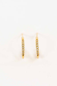 Lovoda Thin Stone Hoop Earrings