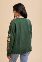 Load image into Gallery viewer, Annie Wear Embroidered Long Sleeve French Terry Top