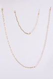 Lilou Natural pearl chain bracelet, necklace set - gold